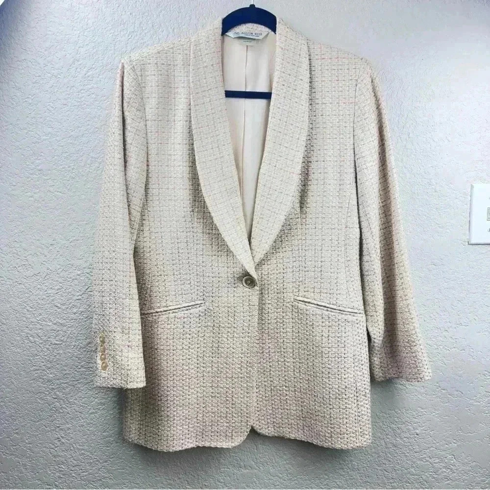 Vintage Austin Reed 100% Silk Blazer Jacket Size 4 Tailored Classic UK Brand